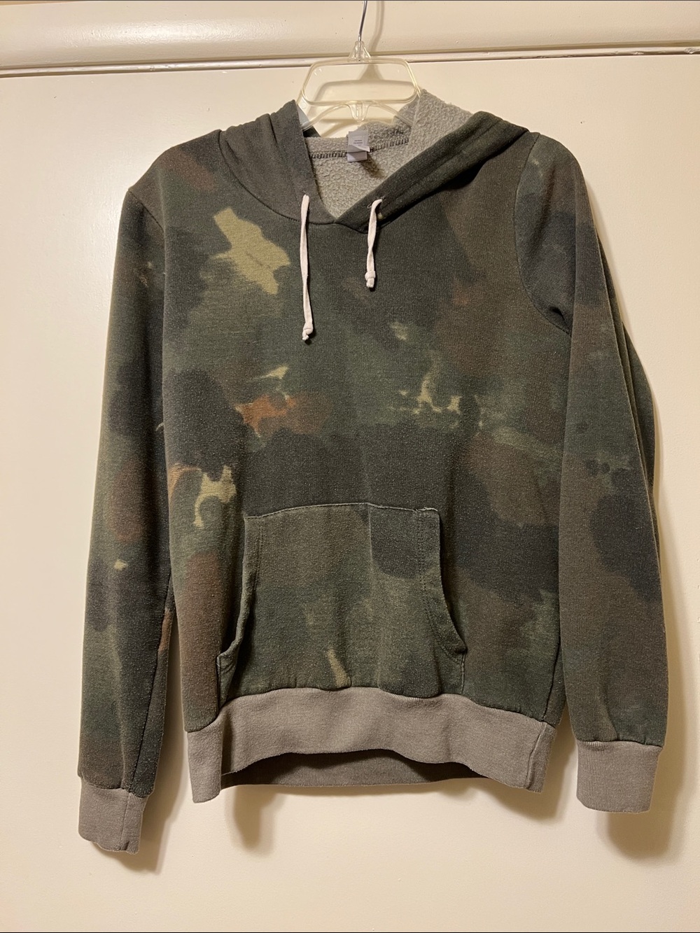 Camouflage Hooded Pullover Sweatshirt - Green